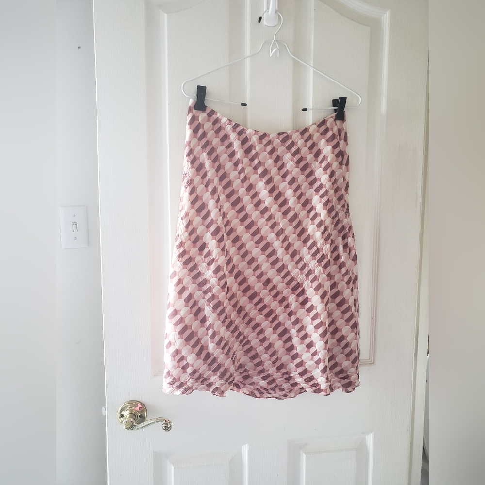 A pink and cream Max Studio silk skirt